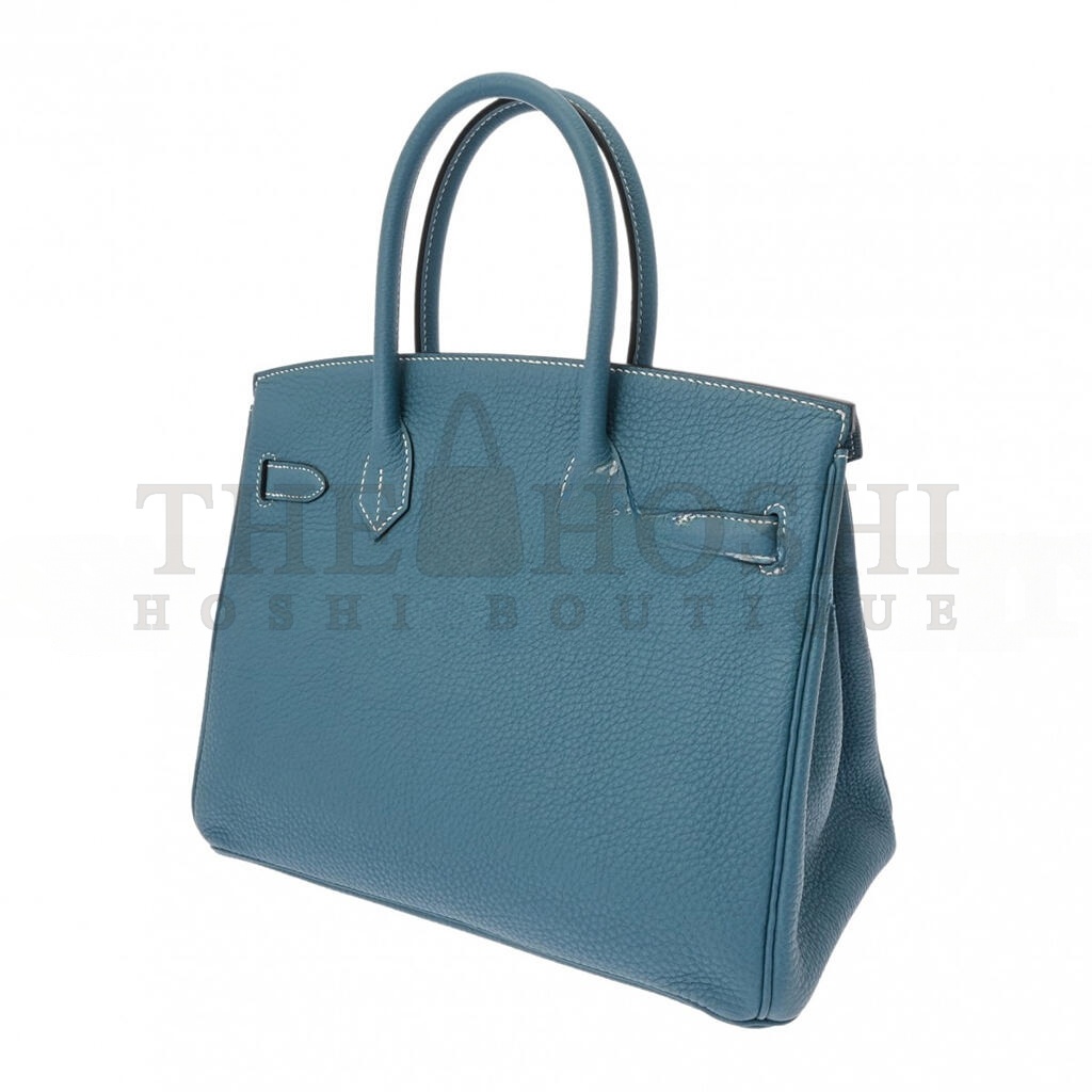 H**me5 BIRKIN 30 TOGO LEATHER DENIM BLUE LEMON YELLOW GOLD BUCKLE HANDBAG 627751 (30*23*15cm) Master Quality